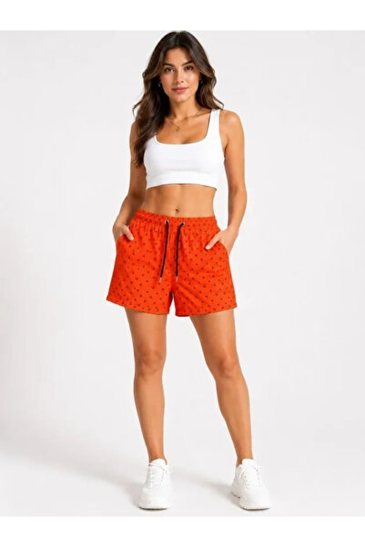 Beruflic Quick-Drying, Mesh-Lined, Pocketed, Lace-Up Swim Shorts with a Pattern.