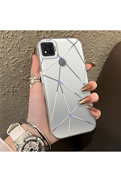 quırkshıeld Redmi 9C/10A Uyumlu Sade geometrik çizgi desenli kılıf, şık darbe...