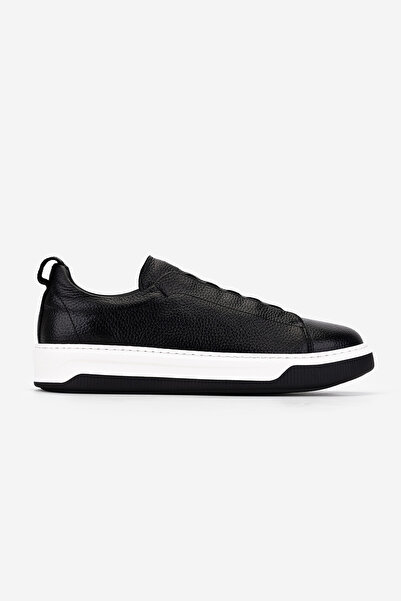 Valmenti Erkek Hakiki Deri Siyah Floter Sneakers & Spor Ayakkabı