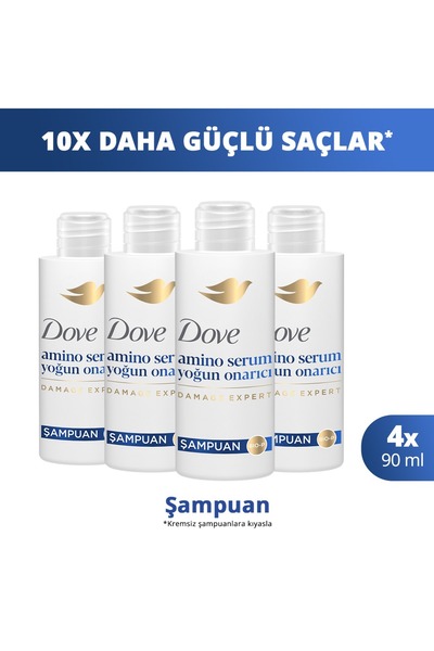 Dove Şampuan Seyahat Boy Amino Serum Yoğun Onarıcı 90 ml x4