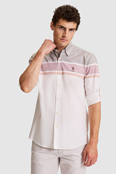 U.S. Polo Assn. Men's Coconut Long Sleeve Shirt 50322213-Vr153