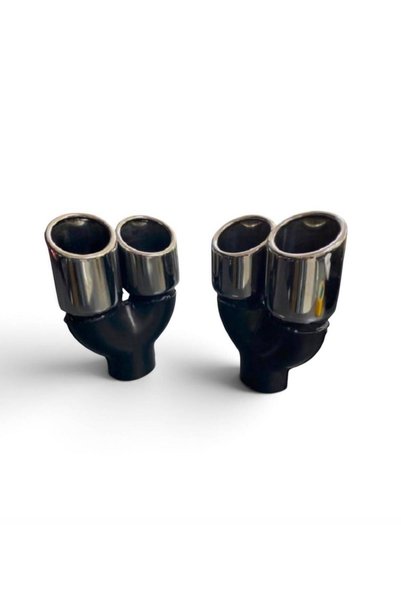 Ness UNIVERSAL 90 MM İÇİ BOŞ KESİK KROM ÇİFTLİ EGZOZ UCU SETİ SAĞ-SOL