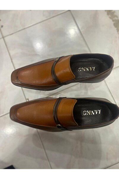Aysun Ayakkabı Coffee-Colored Inside and Out Genuine Leather Slip-On Niolit C...
