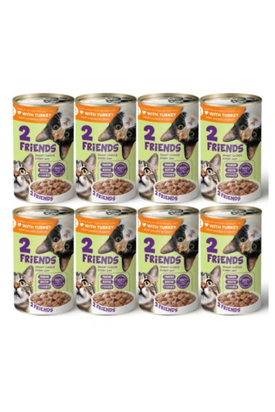 2Friends Conserva pisici - Curcan in sos, 8x415g