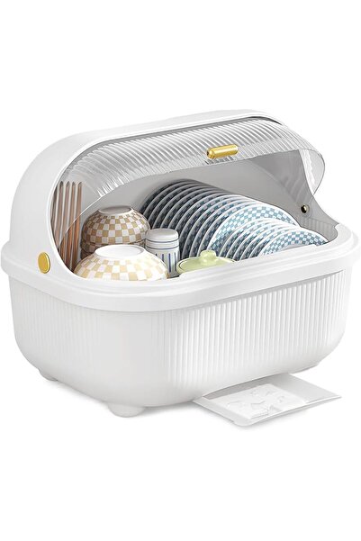 PYEBE Dish Drying Rack,Large Dish Racks Organizers with Cover Lid and Drainbo...