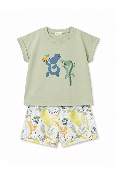 United Colors of Benetton Benetton Baby Boy Animal Figure Printed Set 3 Month...