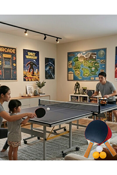 USLUCAN ALIŞVERİŞ 2 Rackets 3 Balls Table Tennis Set Ideal for Beginners and ...