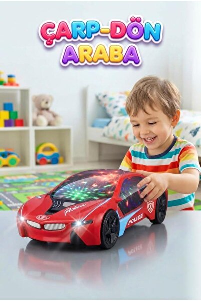 Tıfıl Toys Çarp Dön Araba 1:18 Ölçekli 25 CM Müzikli Ve 3D Işıklı Pilli Eğlen...
