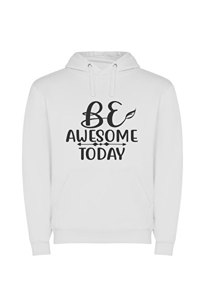 iLovePrints Positive Vibes Only Φούτερ με κουκούλα σε χρώμα Λευκό
