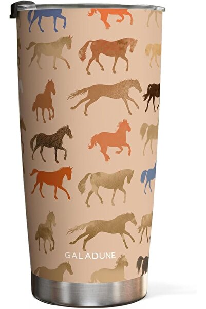 GALADUNE Eid Mubarak Coffee Mug, Stainless Steel Travel Cup with Straw and Br...