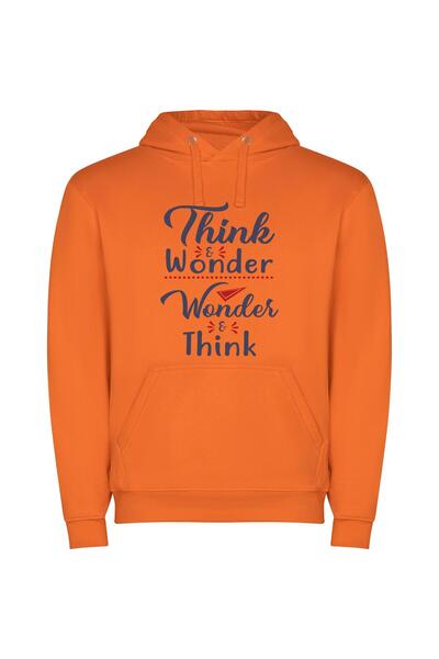 iLovePrints WonderSense: Inspired Thinking Φούτερ με κουκούλα σε χρώμα Πορτοκαλί