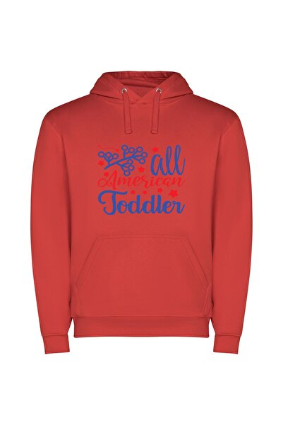 iLovePrints American Toddler's Total Portrait Φούτερ με κουκούλα σε χρώμα Κόκ...