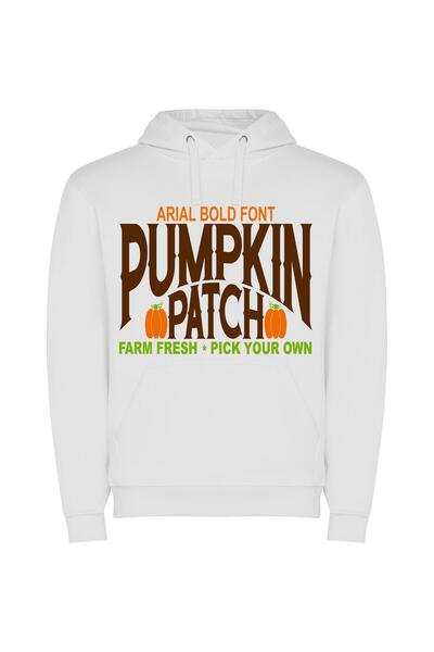iLovePrints Pumpkin Patch Design Collection Φούτερ με κουκούλα σε χρώμα Λευκό