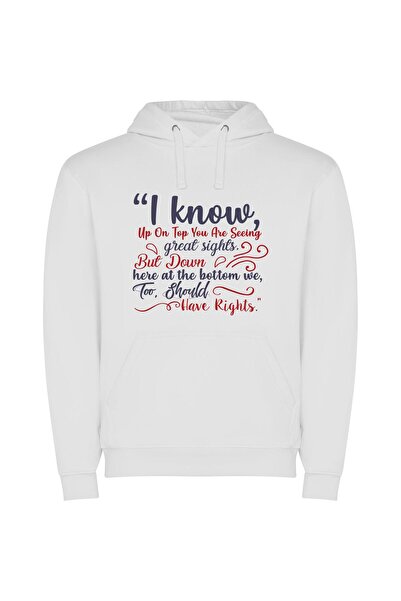 iLovePrints Top View, Equal Rights Φούτερ με κουκούλα σε χρώμα Λευκό