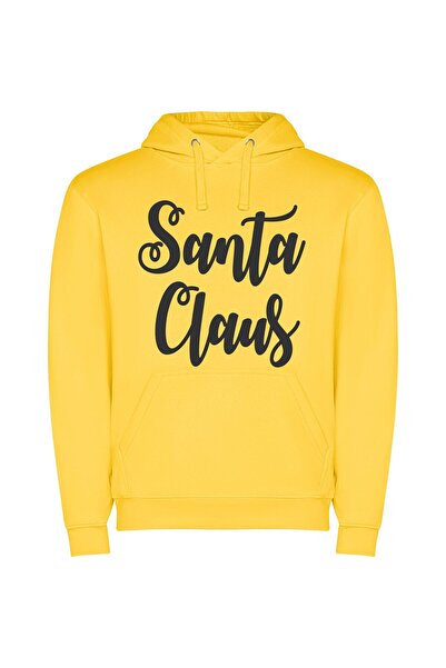iLovePrints Santa's Elegant Monochrome Greeting Φούτερ με κουκούλα σε χρώμα Κ...