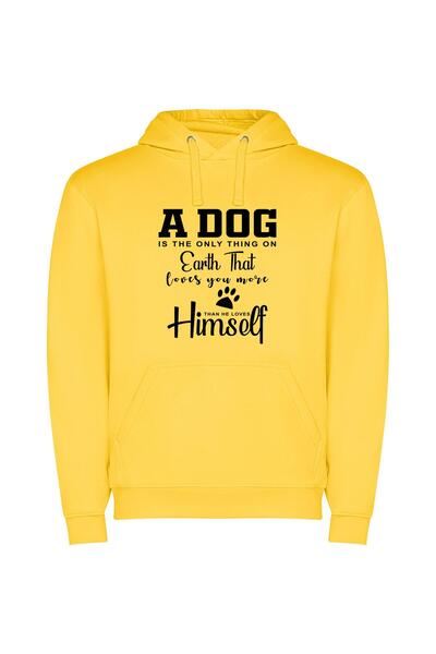 iLovePrints Ultimate Canine Devotion Φούτερ με κουκούλα σε χρώμα Κίτρινο