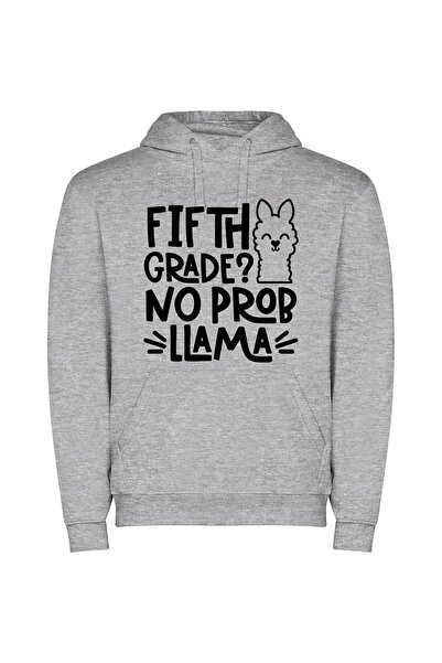 iLovePrints Grade 5 Llama Spectacle Φούτερ με κουκούλα σε χρώμα Γκρι