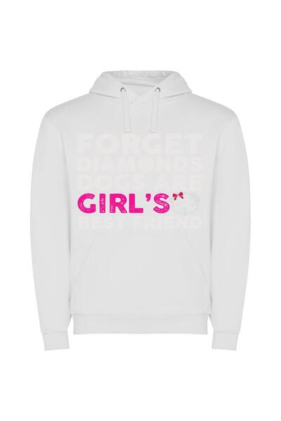 iLovePrints Dazzling Girl Gang Glam Φούτερ με κουκούλα σε χρώμα Λευκό