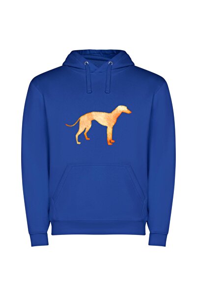 iLovePrints Elegant Anthropomorphic Dog Φούτερ με κουκούλα σε χρώμα Μπλε