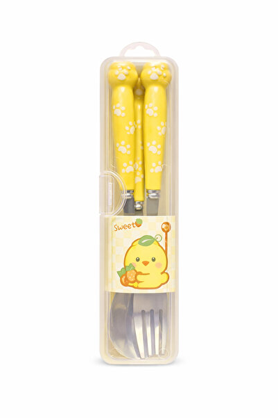 wei inox Set tacâmuri pentru copii cu husă, design panda, lingură + furculiță...