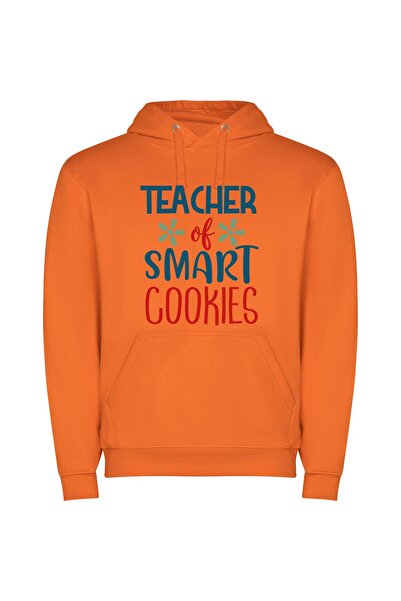 iLovePrints Merry Smart Cookie Teacher Φούτερ με κουκούλα σε χρώμα Πορτοκαλί