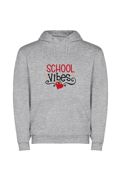 iLovePrints Vibrant School Vibes Φούτερ με κουκούλα σε χρώμα Γκρι
