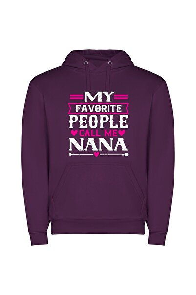 iLovePrints Grandma's Pink Happiness Φούτερ με κουκούλα σε χρώμα Μωβ