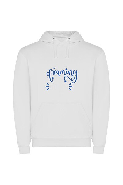 iLovePrints Dream to Reality Now Φούτερ με κουκούλα σε χρώμα Λευκό