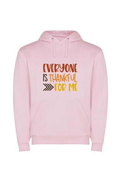 iLovePrints Magical Thankful Graphics Φούτερ με κουκούλα σε χρώμα Ροζ