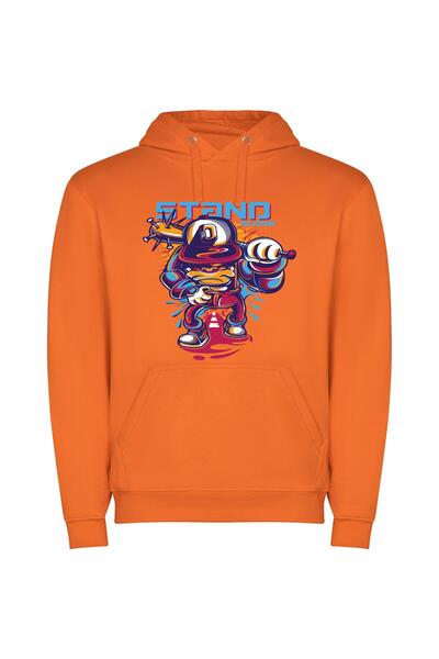 iLovePrints Colorful Character Compositions Φούτερ με κουκούλα σε χρώμα Πορτο...