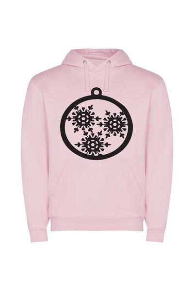 iLovePrints Elegant Snowflake Ornament Φούτερ με κουκούλα σε χρώμα Ροζ
