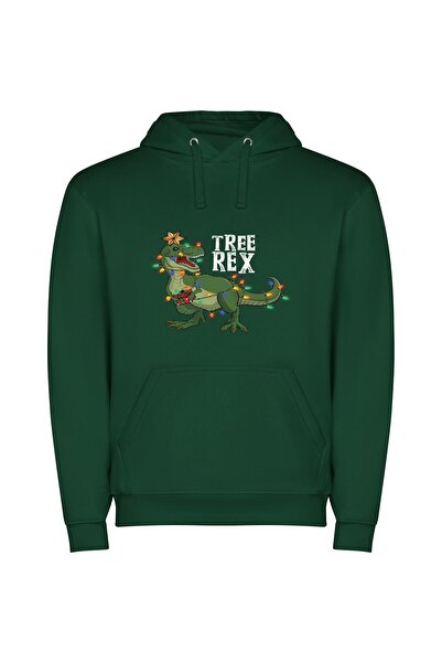 iLovePrints Stellar Steampunk T-Rex Φούτερ με κουκούλα σε χρώμα Πράσινο