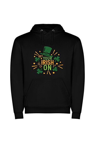 iLovePrints Irish Youtuber's Lucky Charm Φούτερ με κουκούλα σε χρώμα Μαύρο