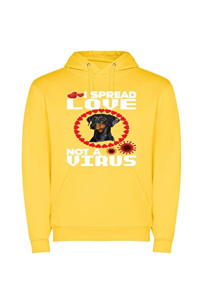 iLovePrints Pandemic Pooch Lovefest Φούτερ με κουκούλα σε χρώμα Κίτρινο