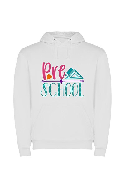 iLovePrints School Love Arrow Φούτερ με κουκούλα σε χρώμα Λευκό