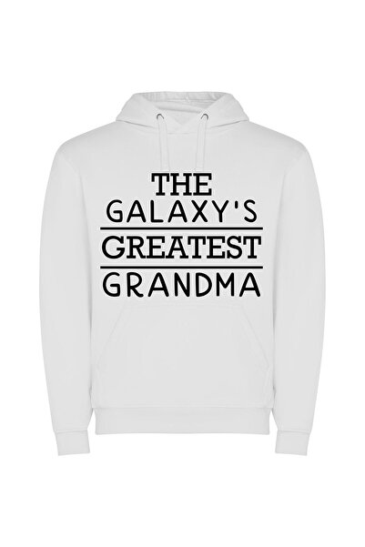 iLovePrints Grandma of the Galaxies Φούτερ με κουκούλα σε χρώμα Λευκό