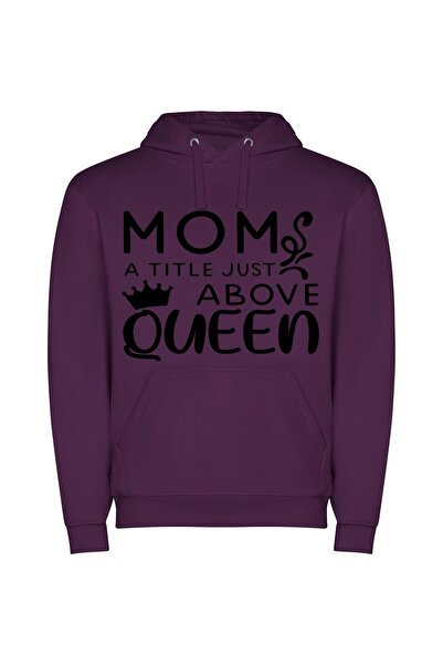 iLovePrints Moms: Royal Unlimited Love Φούτερ με κουκούλα σε χρώμα Μωβ