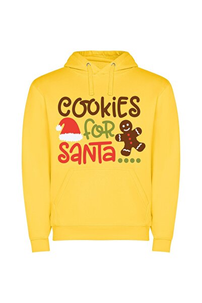 iLovePrints Sweets for Santa's Arrival Φούτερ με κουκούλα σε χρώμα Κίτρινο