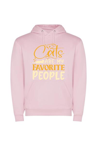 iLovePrints Feline Adoration in White Φούτερ με κουκούλα σε χρώμα Ροζ