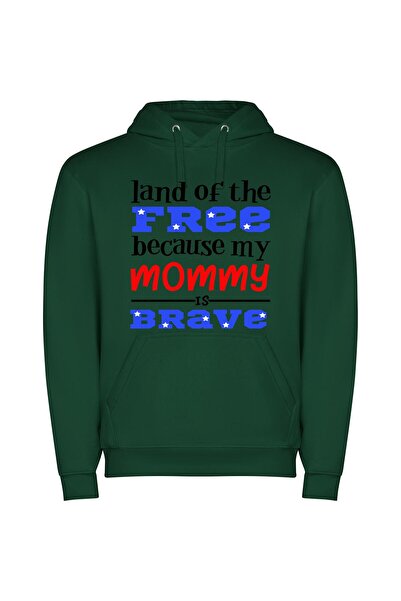 iLovePrints Brave, Patriotic Mommy: Freedom Φούτερ με κουκούλα σε χρώμα Πράσινο