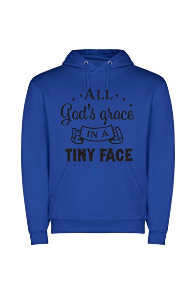 iLovePrints Divine Grace Depicted Perfectly Φούτερ με κουκούλα σε χρώμα Μπλε
