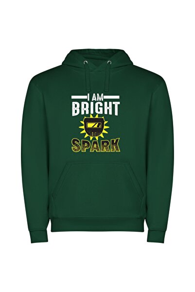 iLovePrints Radiant Spark Circuitry Φούτερ με κουκούλα σε χρώμα Πράσινο