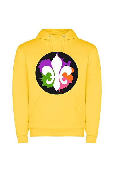 iLovePrints Mardi Ink: Color Splash Φούτερ με κουκούλα σε χρώμα Κίτρινο