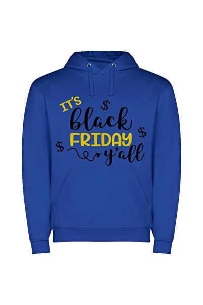 iLovePrints Black Friday Chic Deals Φούτερ με κουκούλα σε χρώμα Μπλε