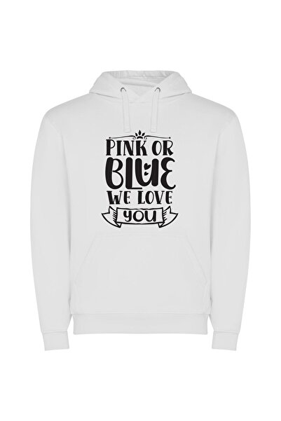 iLovePrints Fancy Love in Colors Φούτερ με κουκούλα σε χρώμα Λευκό