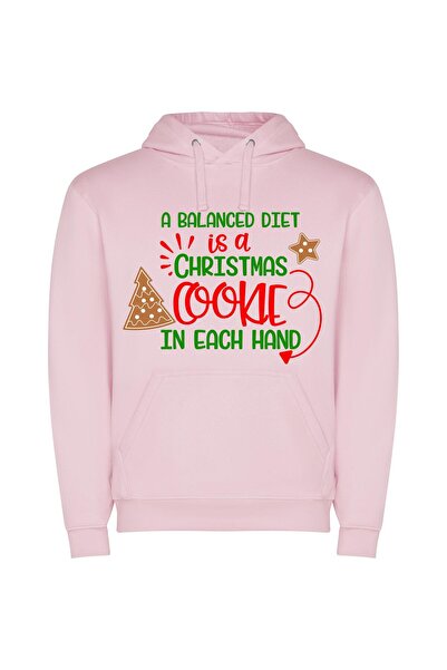 iLovePrints Merry Cookie Balance Delight Φούτερ με κουκούλα σε χρώμα Ροζ