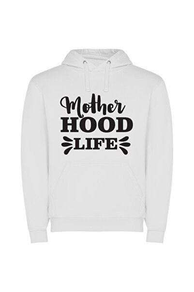 iLovePrints Shaded Street Life Φούτερ με κουκούλα σε χρώμα Λευκό