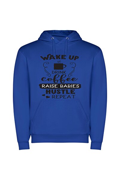 iLovePrints Caffeinated Hustle: Coffee & Parenthood Φούτερ με κουκούλα σε χρώ...