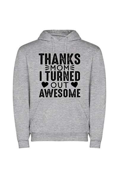 iLovePrints Monochromatic Gratitude: Thanks, Mom! Φούτερ με κουκούλα σε χρώμα...