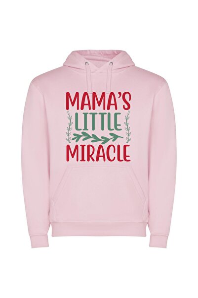 iLovePrints Mama's Miracle Sign: Maternal Bliss Φούτερ με κουκούλα σε χρώμα Ροζ